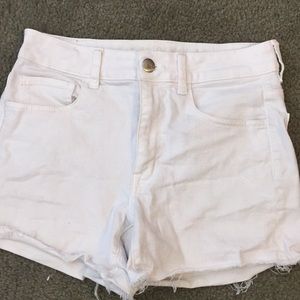White AE high waisted shorties- size 8